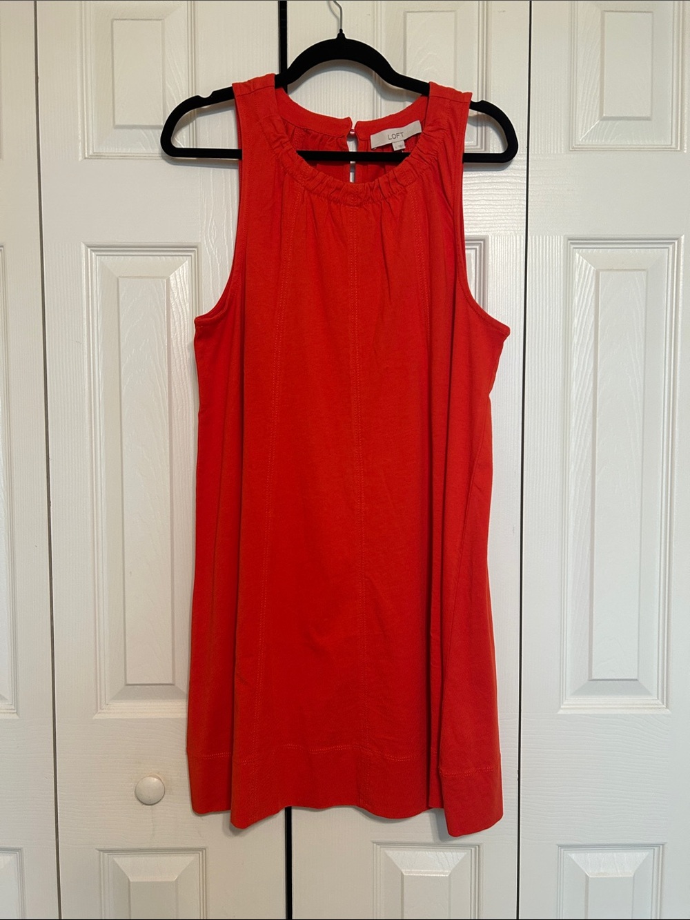 NWT ~ LOFT Red Sleeveless Shift Swing Dress - Size Large